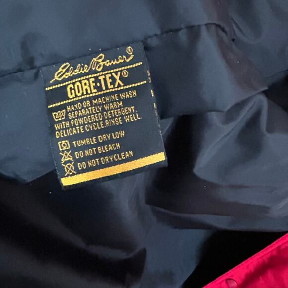 Vintage Eddie Bauer Goretex Jacket XL Red Windbreaker 90s Outdoor Gorpcore Fall - Picture 6 of 16